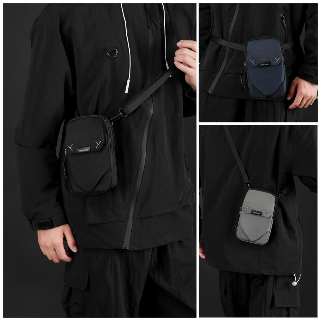 YOWUBA Small Multifunctional Messenger Crossbody Bag with Waist Popular for Business and Travel Men's Bag, Waterproof, Multi-Layer Storage, Pouch,