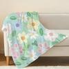 Plush Flannel Throw Blanket Machine Washable, Soft & Cozy, Warm Fresh Style for Bed, Sofa, Office, Halloween & Christmas