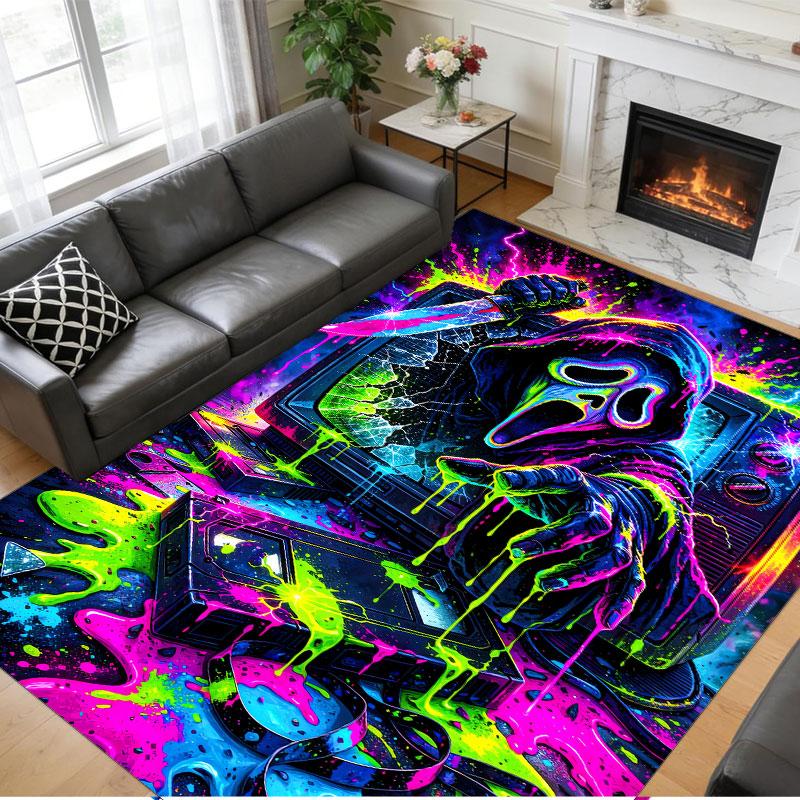 Crystal Velvet Rug Soft Non Slip Indoor Floor Mat Home DecorScream Ghostface