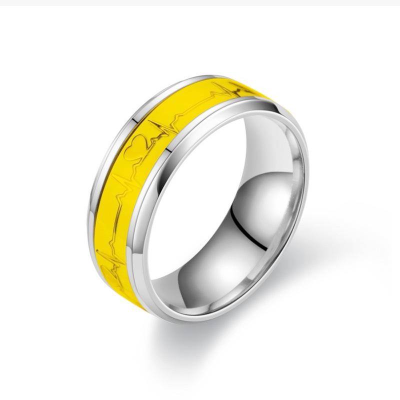 Leuchtender herzförmiger Titanstahl-Partnerring - Europäischer und amerikanischer Trendschmuck