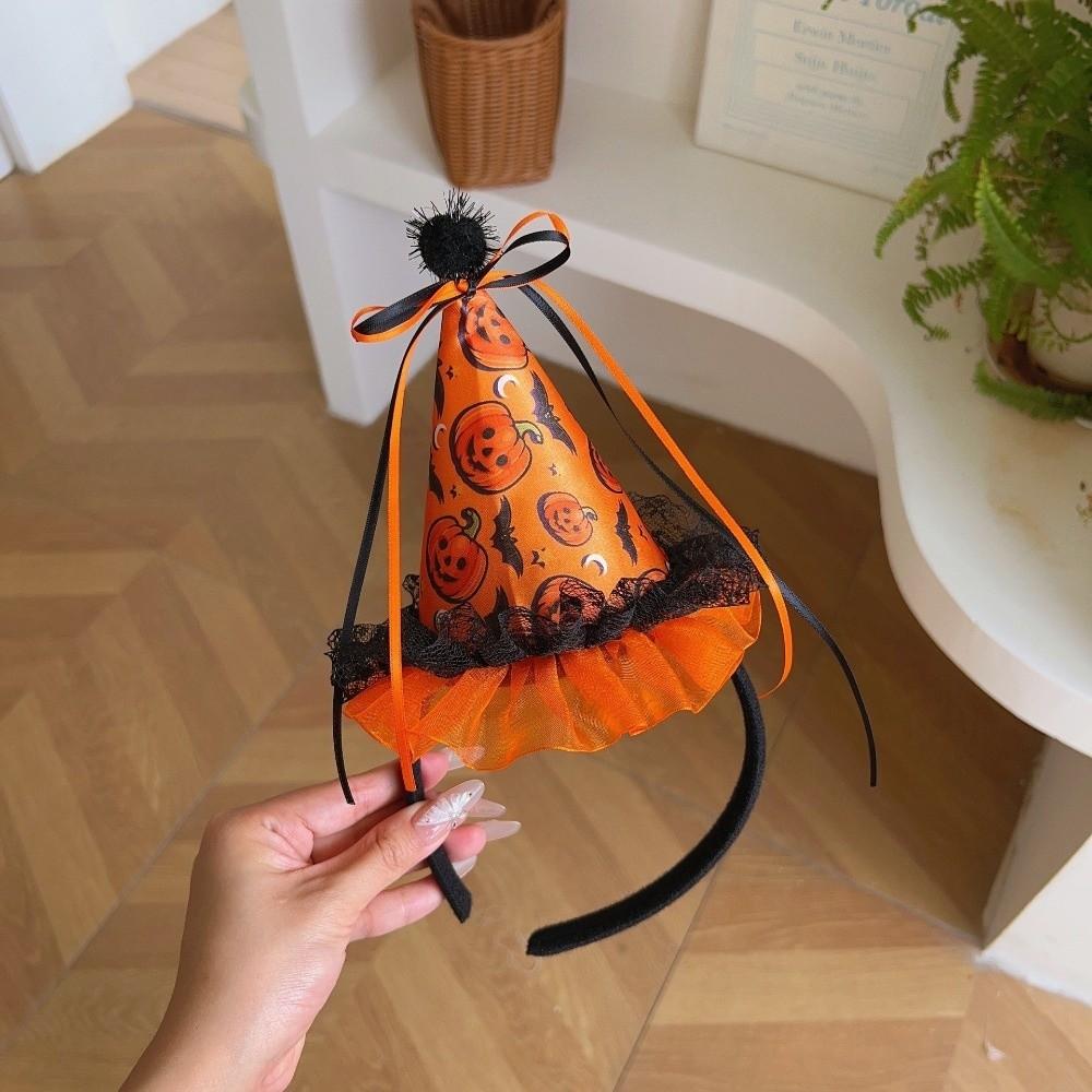 Bow Halloween Witch Hat Hair Hoop Flower Halloween Headband Funny Halloween Party Hair Band Lady