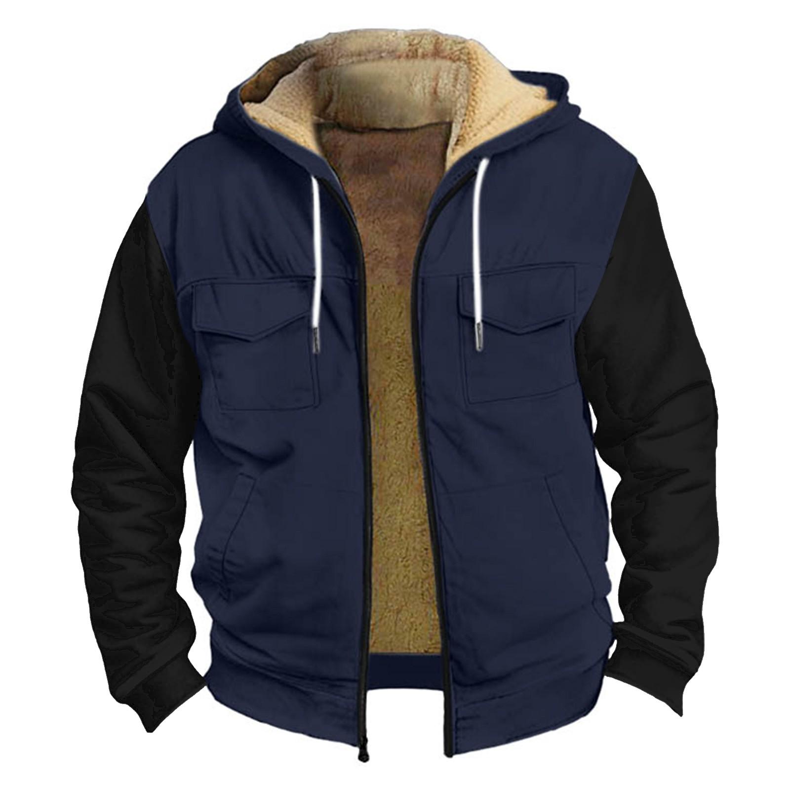 

Мужская утолщенная куртка на пуговицах с двойным карманом и карманной вставкой, хлопковая куртка XXXXL тёмно-синий