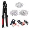 Angel Crimpwerkzeug Angel Draht Vorfach Crimp Montage Set Angelzange mit 180 Stück Crimp Schlaufenhülsen