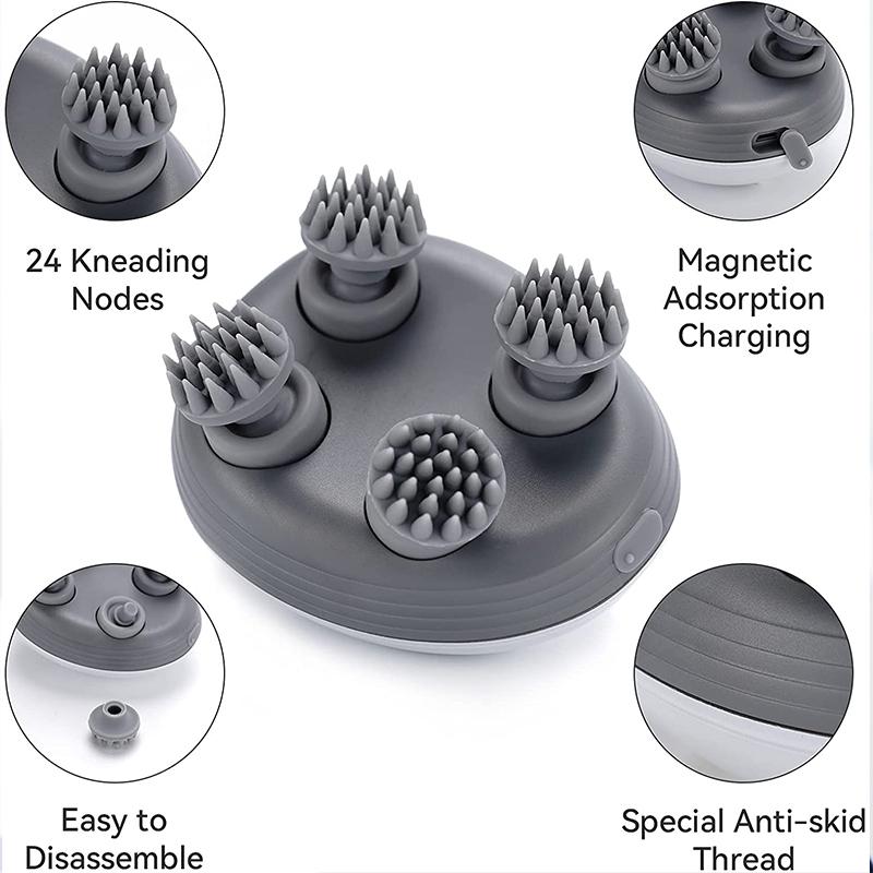 Electric Scalp Head Massager Stress Relax Silicone Scalp Massager for Hair Growth Head ScratcherScalp Massager Shampoo Brush