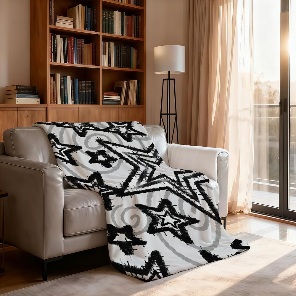 Fun star pattern Blanket Soft Throw Blanket for Home Bedroom Bed Sofa Picnic Travel Office Rest Cover Blanket Gift