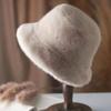 Fisherman Hat New Mink Fur Winter Warm Large Brim Bucket Hat Thickened Korean Style for Women Fashion Headwear