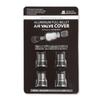 alumania Air Valve Stem Full Aluminum Rubber Air Valve Protection for Automotive Set of 4 Cover, Black, Billet, Wheels, VU-003-SS-BK,