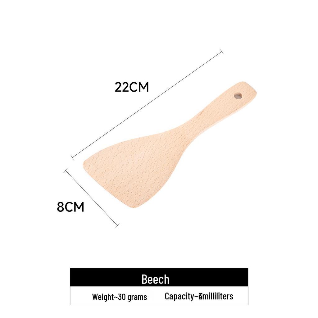 Beech Wood Long Handle Cooking Spatula Set - Unpainted & Unwaxed, Includes Large Porridge & Oil Spoon, Ideal Household Gift