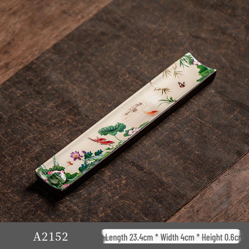 Guochao River & Mountain Ceramic Incense Holder - Retro Incense Stick Tray for Indoor Use