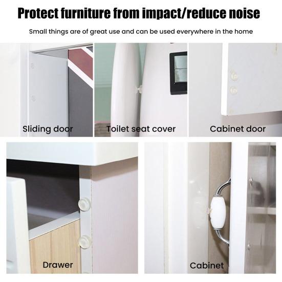 Yousheng Clear Cabinet Bumper Pads Self-Adhesive Silicone Buffer Set Round Cupboard Door Drawer Bumpers for Kitchen Cabinets Cutting Boards Picture