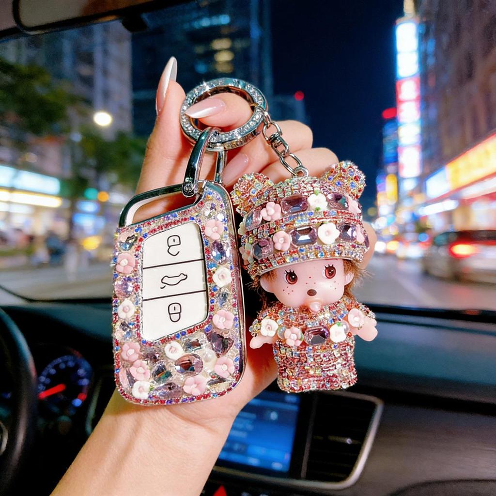 Volkswagen Magotan 330 Luxury Key Case for Women, Fits B8 Variant, CC, Passat 2025 with Diamond Accents