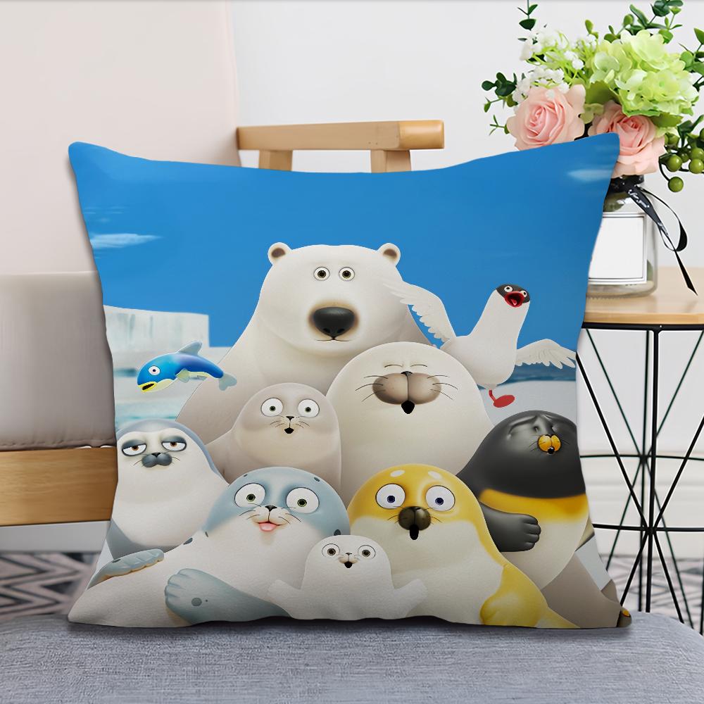 Kissenbezug weich Bequemer Kissenbezug S-Sealook für Sofa lustig Wohn- Cartoon-Zimmer Heim-Büro-Dekor Schutzhüllen