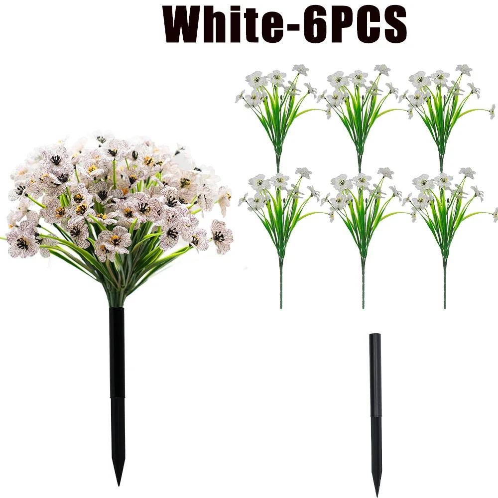 

Artificial Violet Flowers Outdoor UV Resistant Flowers Faux Plastic Plants Garden Porch Window Decorating Photography Props Plastic