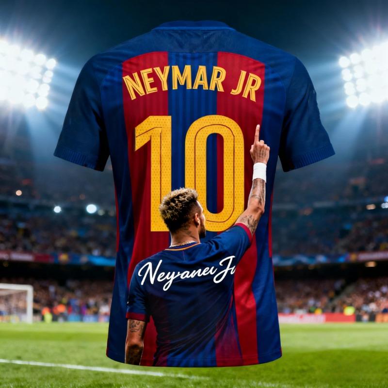 Maglia da Calcio Neymar T-shirt per Bambini, Adatta per Uscite Quotidiane Estive, Allenamento all'Aperto, Una T-shirt Traspirante