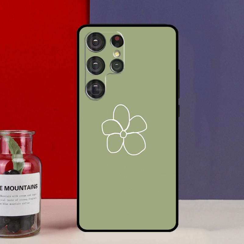 Aesthetic Sage Green Back Cover For Samsung Galaxy S20 FE S21 FE S22 S23 Ultra Note 20 10 S8 S9 S10 Plus Case