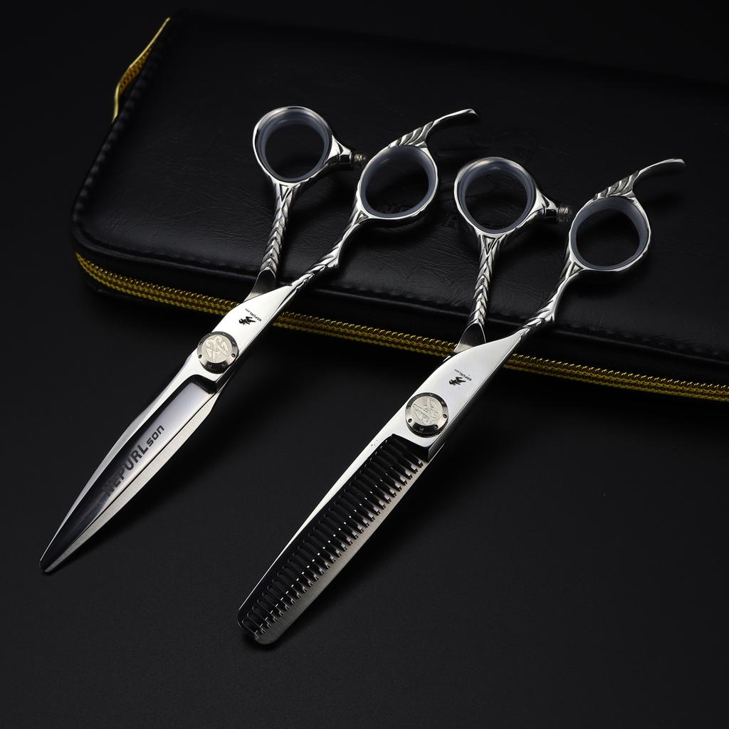 Fdms Silver Left-Hand Cut 6.0 Inch Special-Shaped Dimaxi, Hair Scissors, Hair Scissors, Flat Scissors, Bangs Scissors 7H