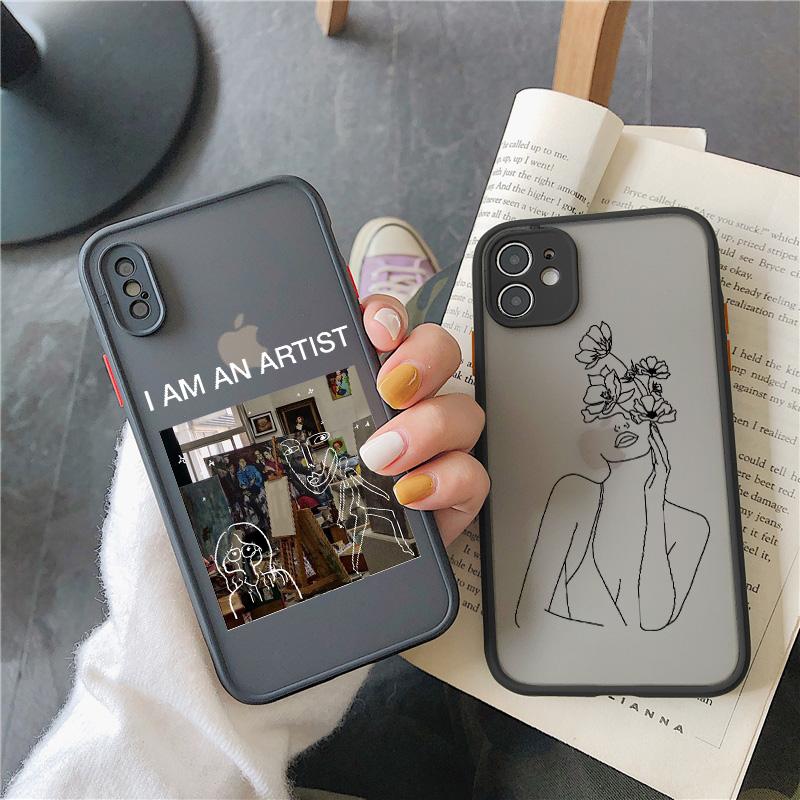 Art Retro Abstract Geometry Phone Case For iPhone 15 13 12 Mini 14 X Xs Xr 16 11 Pro Max 15 14 7 8 Puls Cute Anti-fall Cover