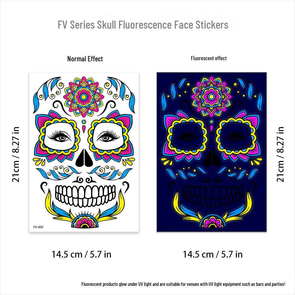 Creative Fluorescent Waterproof Full Arm and Face Tattoo Sticker