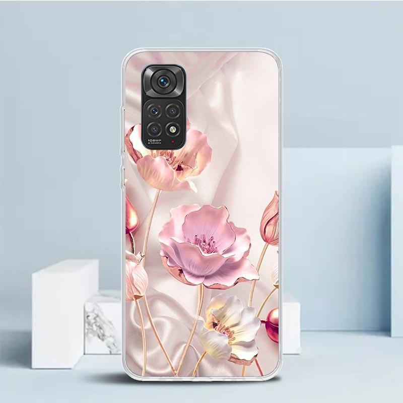 Beautiful Rose Bling Picture Phone Case For Xiaomi Redmi Note 15 14 14S 13 12S 12 Pro Plus 11S 11 11T 11E 10S 10 + Soft TPU Back