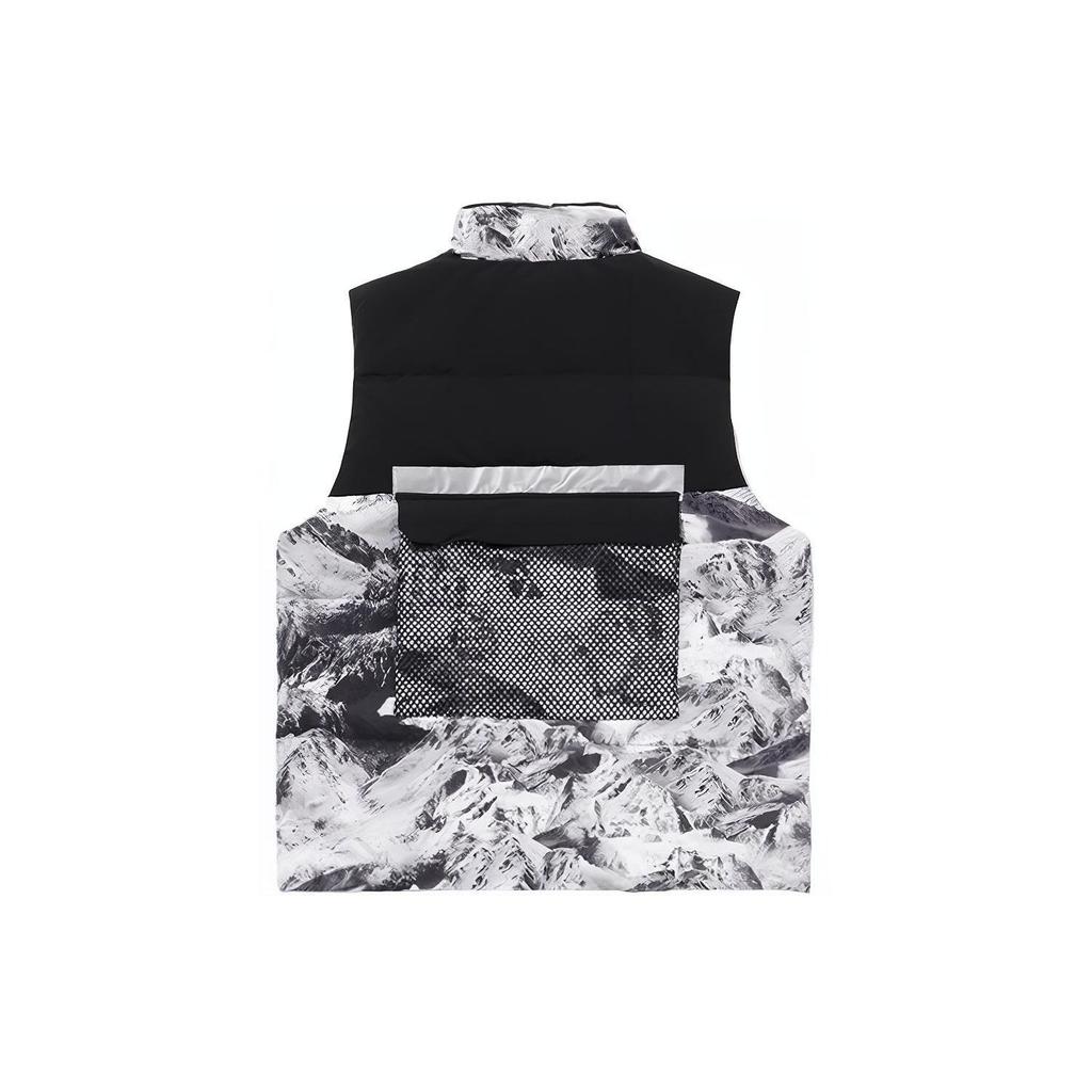 Li Ning Badfive Basketball Series Water-Resistant Casual Sports Vest Down Jacket Winter Men Outerwear Black White AMRP023-10