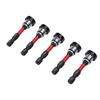 5Pcs Magnet Drywall Screw Setter Bits Adjustable Depth PH2 Position Bit with Removable Aluminum Collar S2 Steel Hex