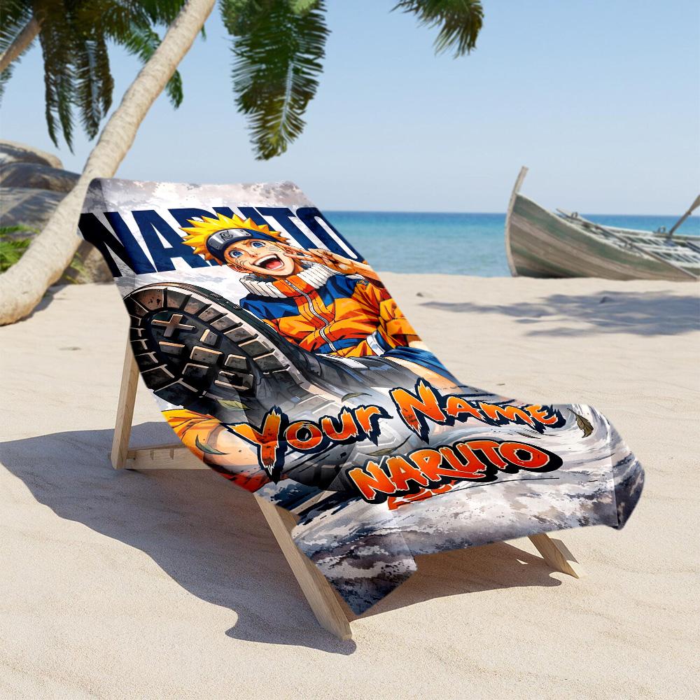 Naruto Character Customizable Name Beach Towel High Absorbency & Quick-Dry Portable for SwimmingBeachCamping Travel Beach AccessoriesGym