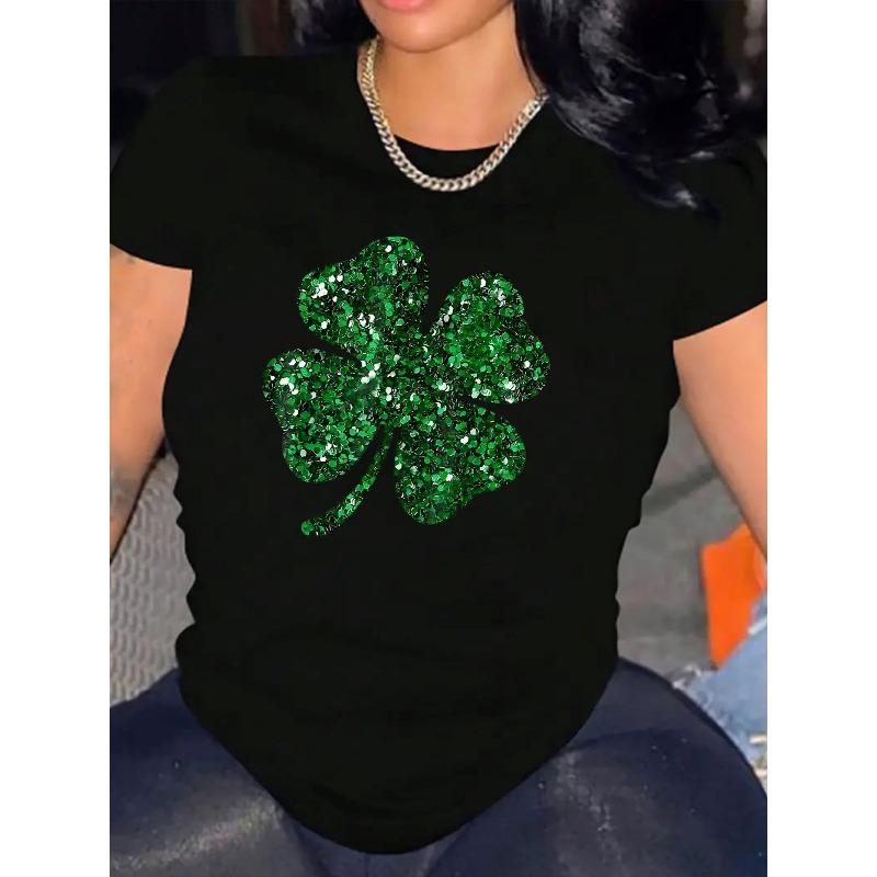 European Size Women Casual Short Sleeve Tee - Comfortable Crew Neck, Soft Adorable Tees Tops