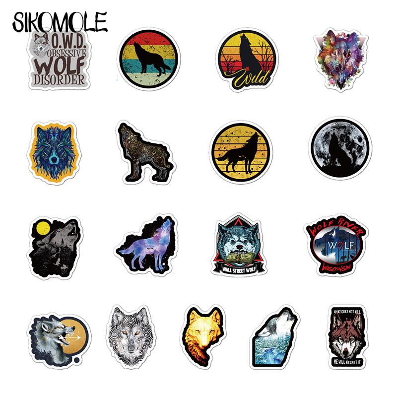 10 30 50Pcs Cartoon Wind Wolf Sticker Animal Suitcase Diy Toys Skateboard Luggage Motorcycle Kid Boy Decals Graffiti Stickers F5