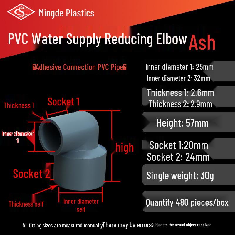 PVC 90° Reduzierbogen Wasserrohrverschraubung