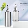 Cylindrical Stainless Steel Seasoning Bottles: Transparent Oil, Soy Sauce, and Vinegar Containers for the Kitchen.