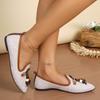 Large size spring and autumn new products fashionable pointed single shoes women's fringed metal buckle flat bottom versatile comfortable foot shoes