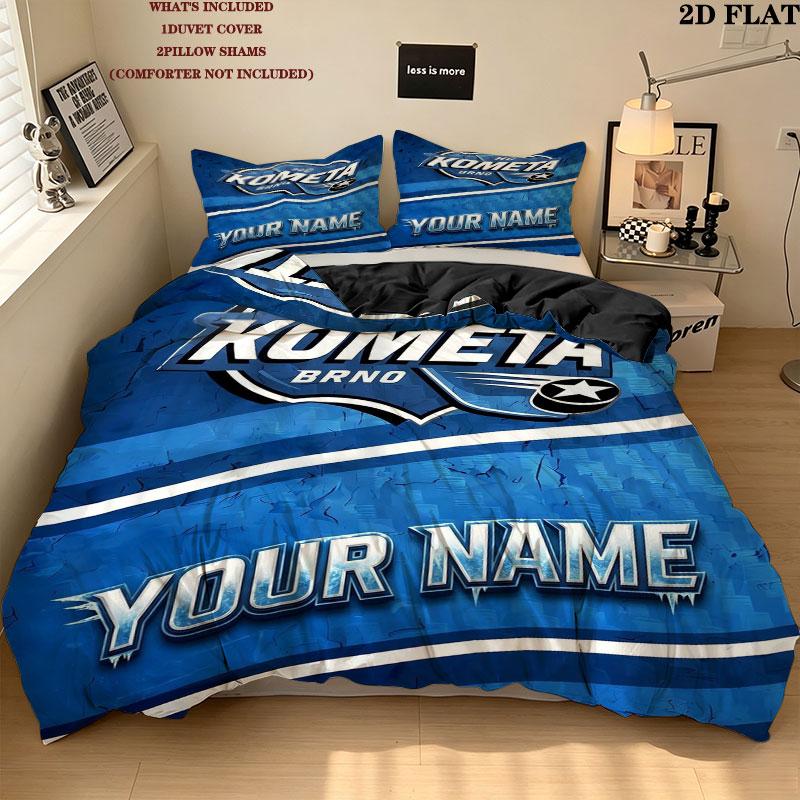 Hc Kometa Brno Jersey Custom Name Pattern Bedding Quilt Set Quilt Cover Pillowcase Home Gift(1 * duvet cover + 2 * pillowcase, without core)