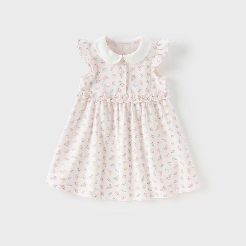 David Bella Kidsren s Skirt 2026 Summer New Style Girls  Knitted Floral Print Thin Breathable Dress Flower Print [Ready in Stock] 100