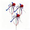 4th of Red Blue Ball Floral Picks - Patriotic Decorative Stems for Centerpieces and Party Decor