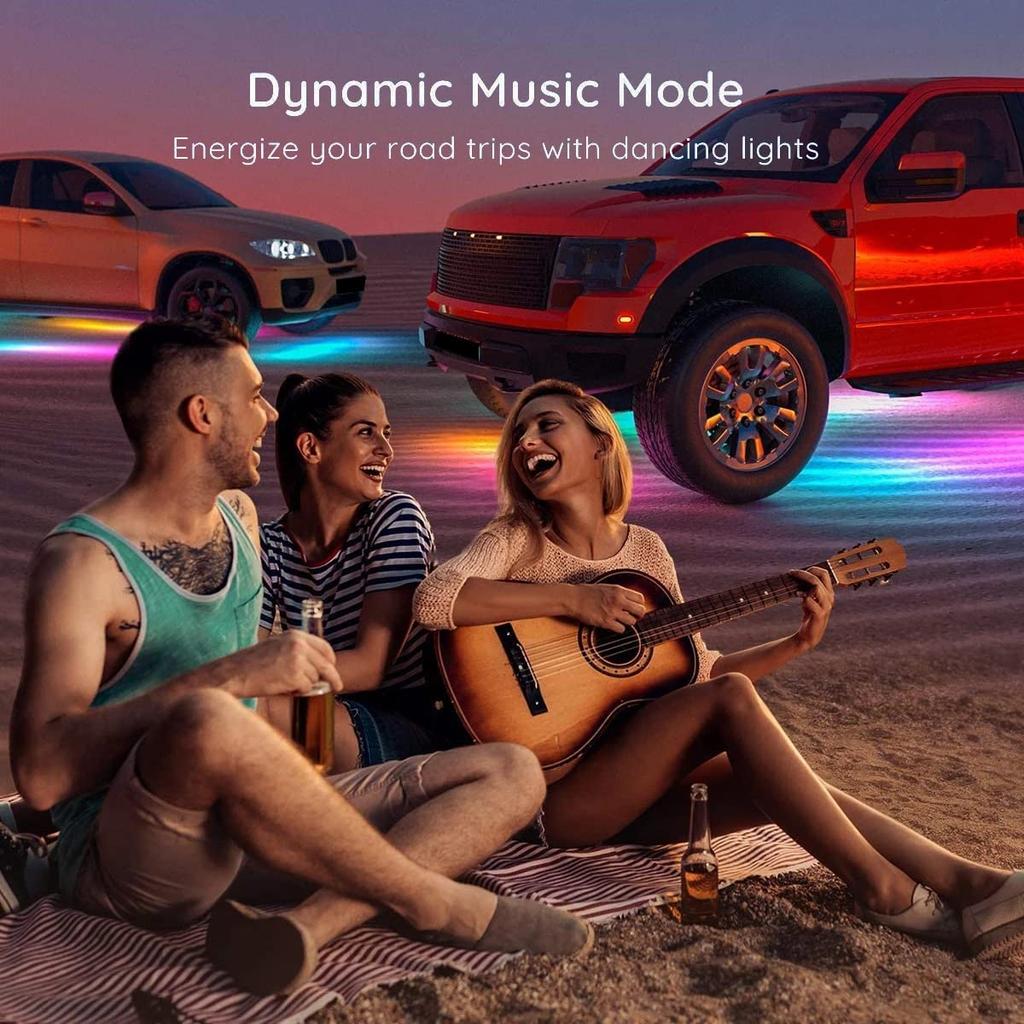 Set of 4 RGBIC LED Under Neon Chassis Rock Exterior Decorative Sound 16 Million 210 Full and Colorful Effects X 2 150cm X Lights, Lights, Lights,
