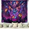 Jinx Wall Tapestry Aesthetic Wall Hanging Printed Fabric Blanket Decorative Tapestries for Bedroom Living Room Home Decor