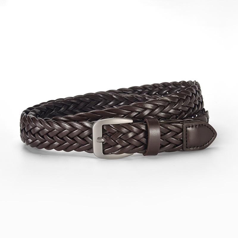 Womens PU Leather Thin Belt With Zinc Alloy Pin Buckle Jeans Casual Office Chic Style