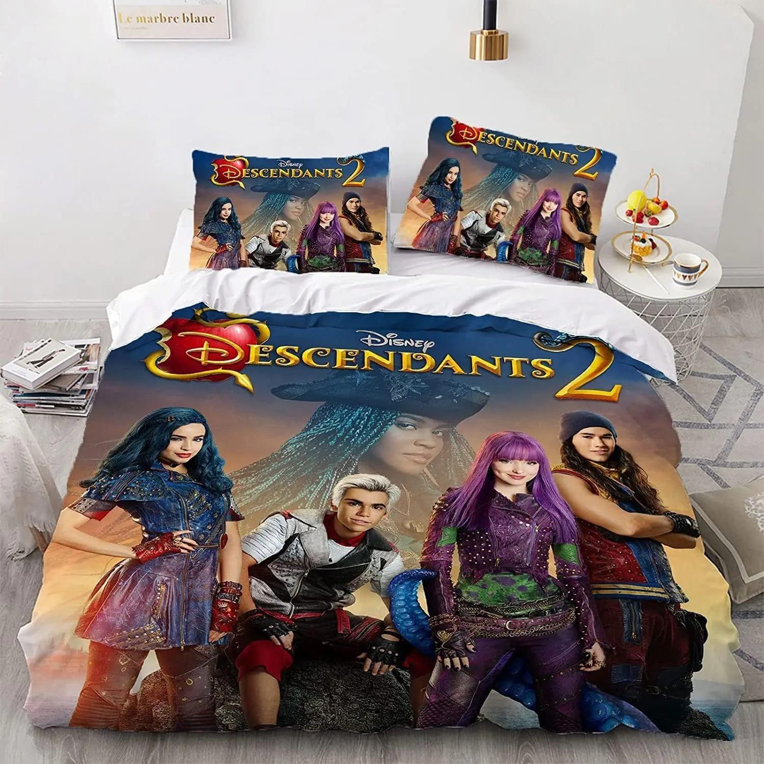 

Descendants 3 3D Printed Beding Set Tenagers Children Soft Duvet Cover Set Soft Warm Comforter Cover With Comfortable Quilt Cover Pilowcase 100*200cm Single