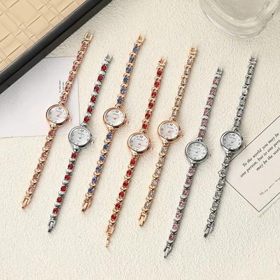 Steel Strap Luxury Wrist Watches Round Small Dial Womens Quartz Wristwatch  Girls Gift