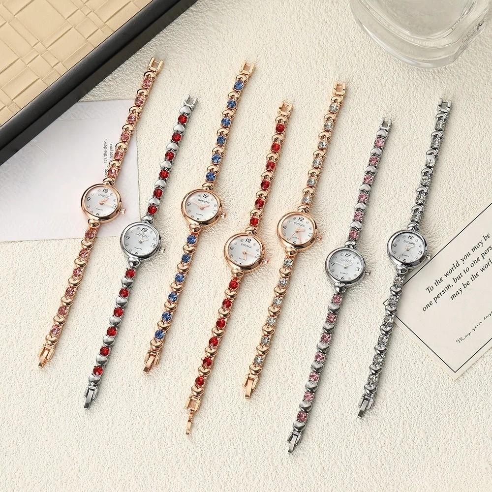 Steel Strap Luxury Wrist Watches Round Small Dial Quartz Watch Womens Quartz Wristwatch  Girls Gift