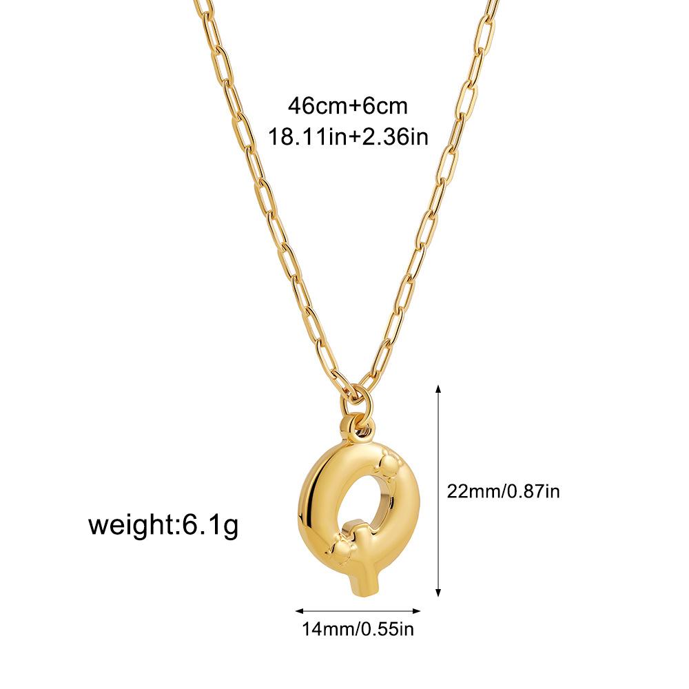 Stainless steel bubble English 26 letter necklace pendant personalized three-dimensional collarbone chain with jewelry