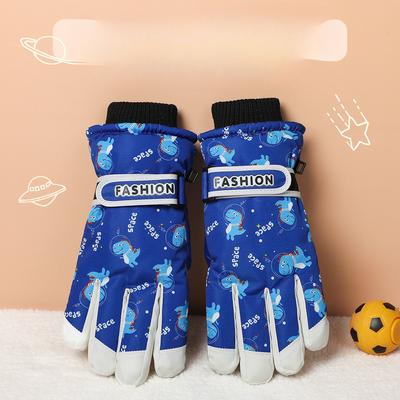 Children's Ski Gloves Outdoor Winter Warm Boys and Girls Water Repellent Plus Velvet Thicken Play Snow Windproof Cold Proof Gloves