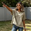 Soft Touch Women Tee T-shirt, Crew Neck Short Sleeve Shirt, Pure Color Fabric Summer Loose Fit Tops, Casual Tees T-shirt