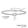 Stainless Steel 26-Letter Bracelet & Anklet with Double-Layer Knotted Snake Bone Chain