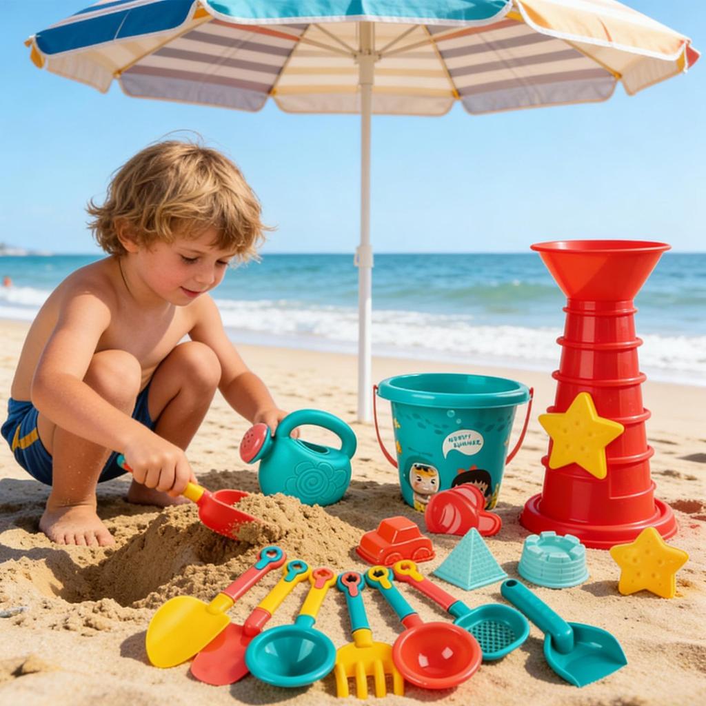 Beach Sand Toys With Car Mold Shovel Water Games 23-Piece Summer Sand Beach Toys Set For Kids Girls Boys Outdoor Camping Pool