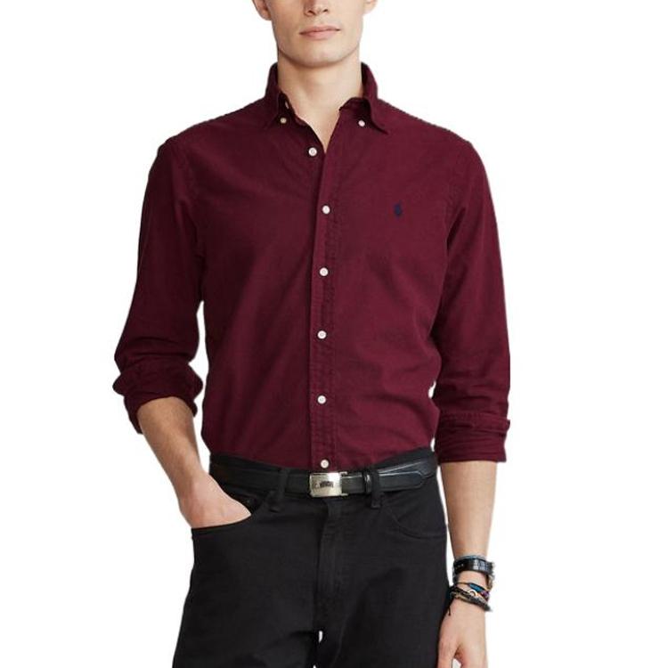 Polo Ralph Lauren Solid Logo Embroidered Long Sleeve Shirt Men shirts MNPOWOV16821745-600
