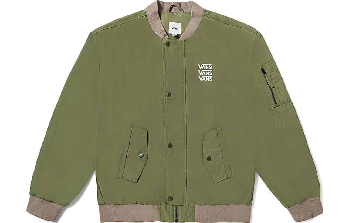 Vans Jackets Women s Green Baseball Collar Moderate Other VN000BZEZBF XXL