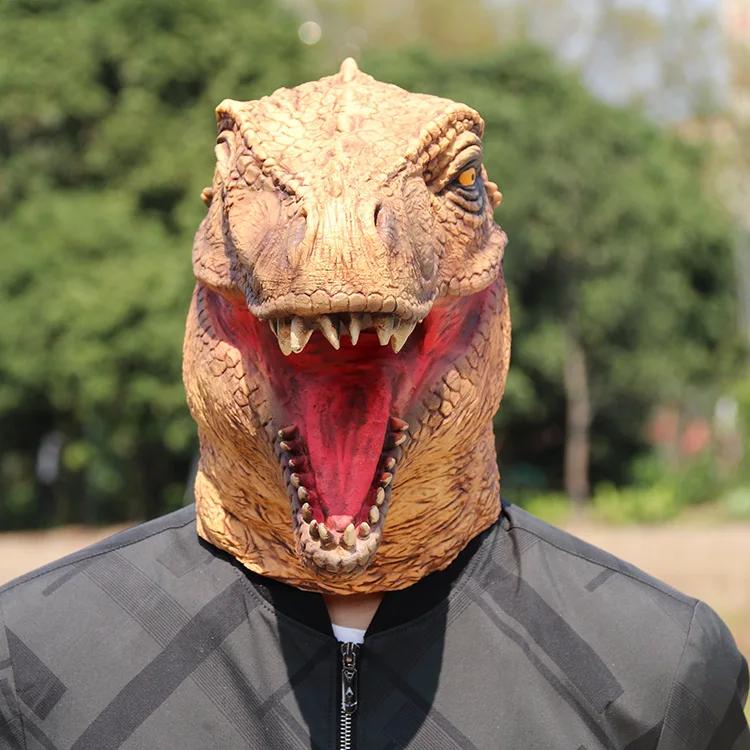 Halloween Cosplay Prop Masquerade Headgear Costume Realistic Latex Dinosaur Mask