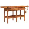 VidaXL Workbench with Drawers and Vices 162x62x83 Cm Solid Acacia Wood 153323