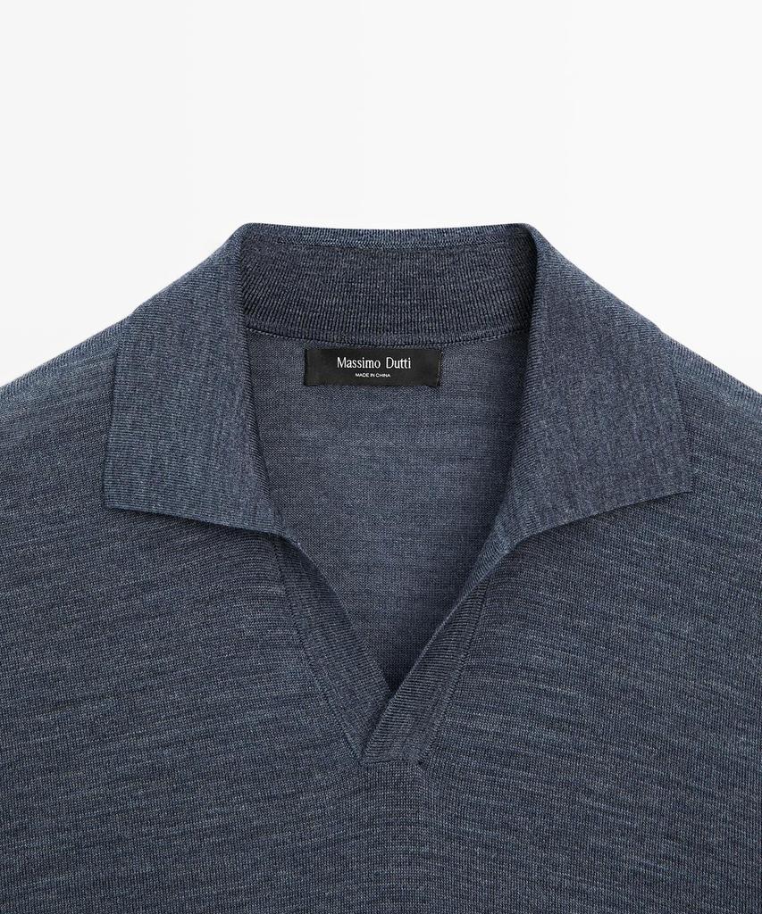 Masimodutti Knit V-Neck Polo Shirt